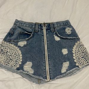 Rare LF Carmar Beatrice Mini Jean Skirt